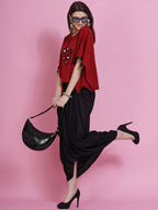 Women Republic Maroon Cotton Kaftan With Dhoti - Distacart