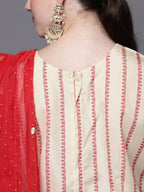 Ahalyaa Off White & Red Printed Basic Jumpsuit - Distacart