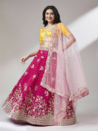 House of Panchhi Rose Pure Georgette Sequinse Work Lehenga & Blouse with Dupatta
