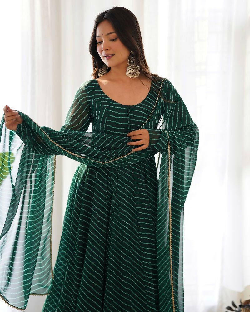 Joban Fashion Green Kurta Set Georgette Sequence Embroidery Work - Distacart