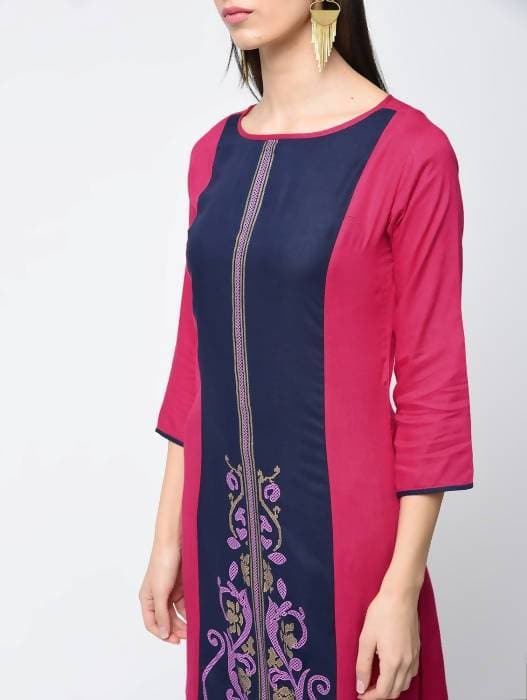 Aniyah Rayon Block Printed Latest Straight Kurta (AN-118K)