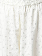 Janasya Off White & Silver Printed Kurta with Palazzos & Dupatta - Distacart