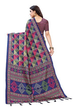 Vamika Blue Kalamkari Print With Jhalar Khadi Silk Sarees