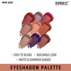 Insight Cosmetics 9 Color Eyeshadow Pallate - Rose Gold