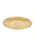Spillbox Gold-Toned Brass Kumbham Embossed Round Thali Pooja Essential