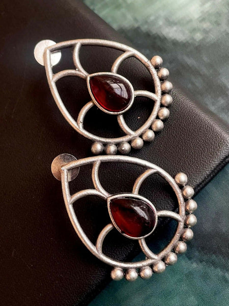 Joban Fashion Silver Replica Monalisa Stone Stud Earring