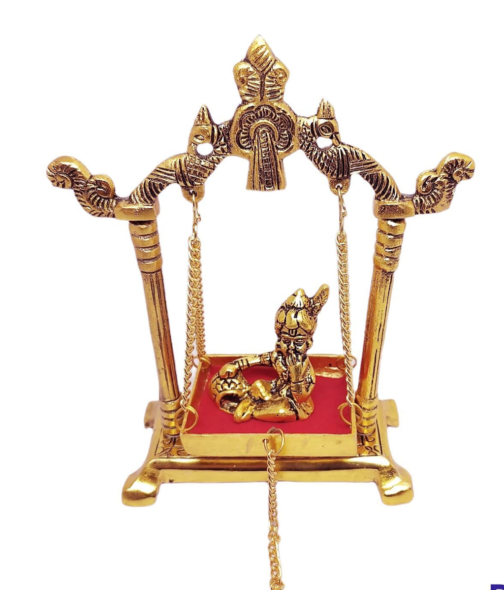 KridayKraft Laddu Gopal on Jhulla Palana Metal Statue