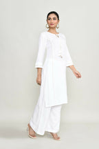 Joban Fashion White Rayon Kurta Set