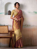 Shree Shyam Fashion Tissue Silk Pruple Saree - Distacart