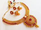 Pink & White Kemp Temple Necklace Set