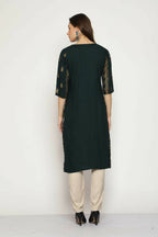 Maai Rayon Hand Printed Kurta Green - Distacart