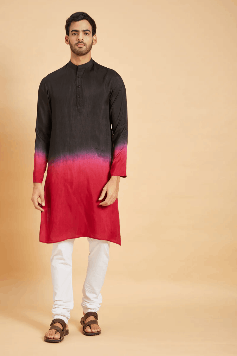 Red Knight Ombre Kurta by Hilo Design