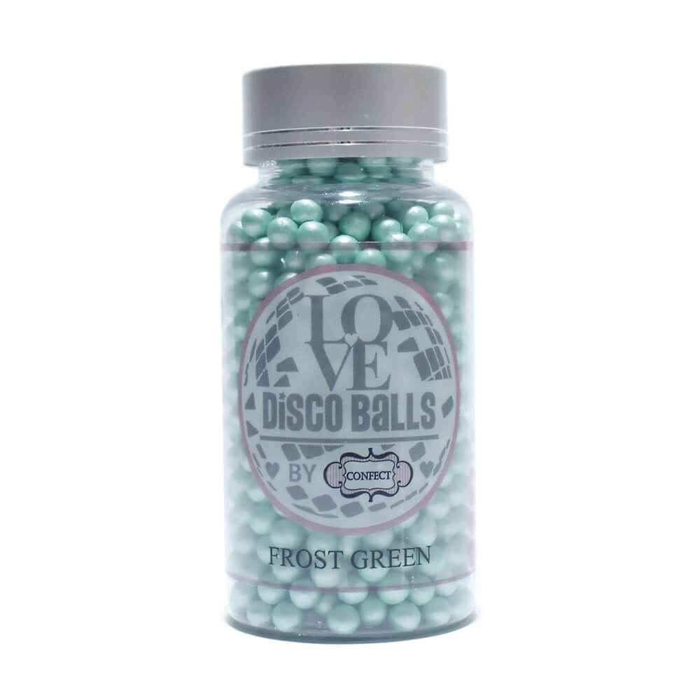 confect frost green disco balls sprinkles 6 mm 120 gms