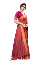 Vamika Banarasi Jacquard Weaving Orange Saree