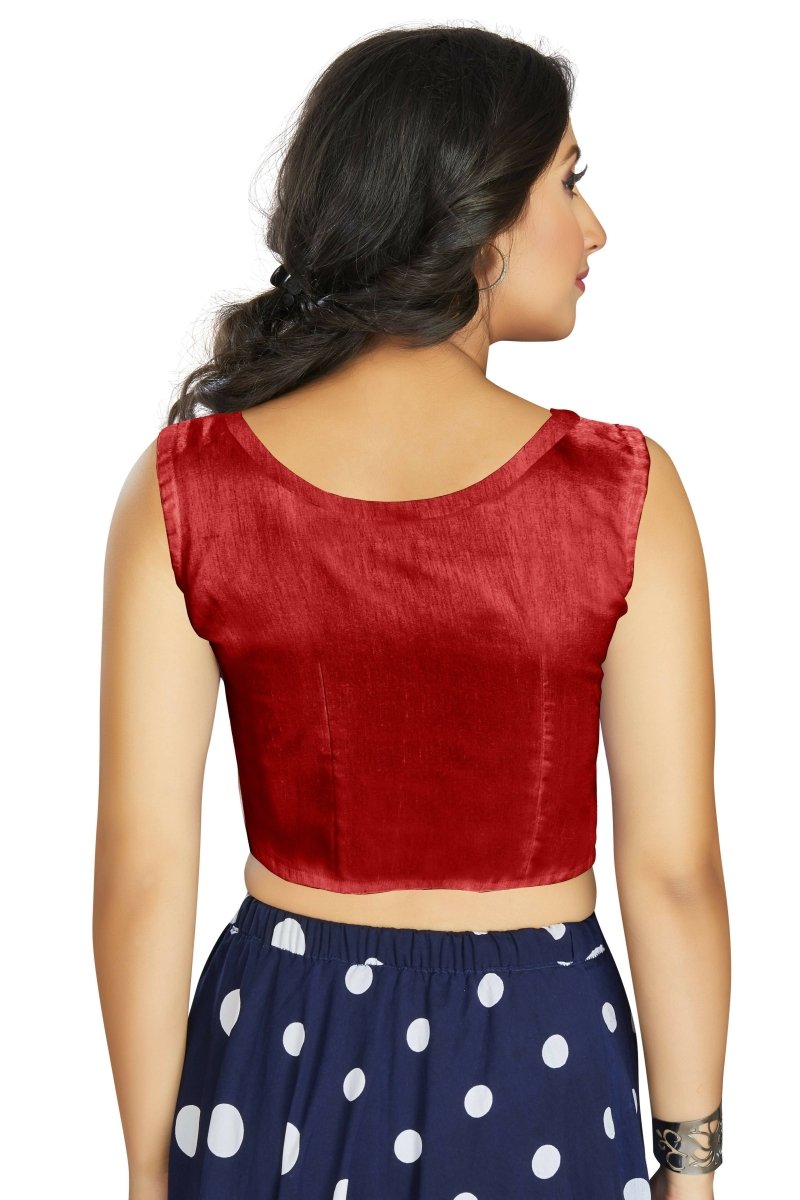 Aastha Fashion Women's Maroon Art Silk Designer Traditional Readymade Blouse