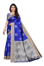 Vamika blue Printed Art Silk Saree
