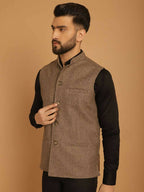 Even Apparels Pure Wool Nehru Jacket - Beige