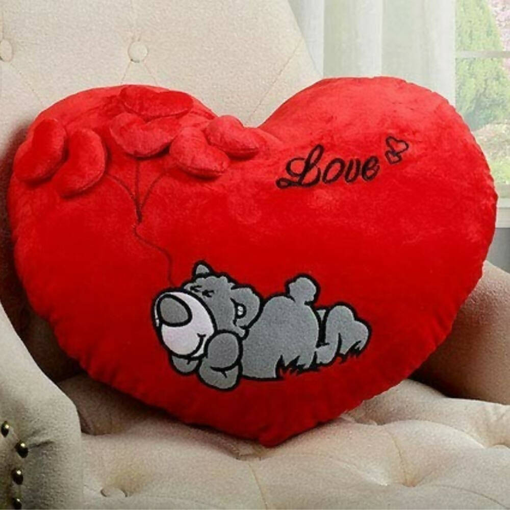 Frantic Cushion Heart Shaped Pillow (Red Color)