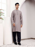 Grey Viscose Designer Chikankari Embroidery Work Men's Kurta - Mahotsav