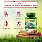 Himalayan Organics Whole Food Multivitamin For Men Boosts Overall Health: 60 Vegetarian Capsules