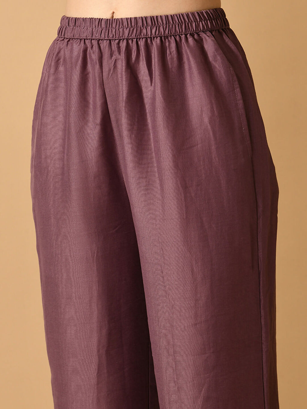 Myshka Women's Mauve Solid Party Kurta Sets