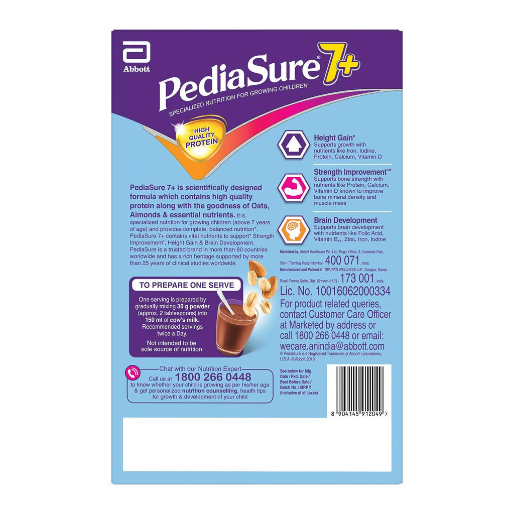 Pediasure 7 Plus Oats & Almond Nutrition Drink Powder Chocolate Flavour