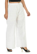 Mominos Fashion Moeza Cotton White Color Chikan Work Palazzo