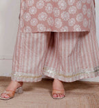 Miravan Plus Size Women Brown Floral Printed Straight Ethnic Kurta With Palazzo - Distacart