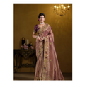 Wine Pure Georgette Pure Khatli work Designer Saree With Blouse. - Rajasvi