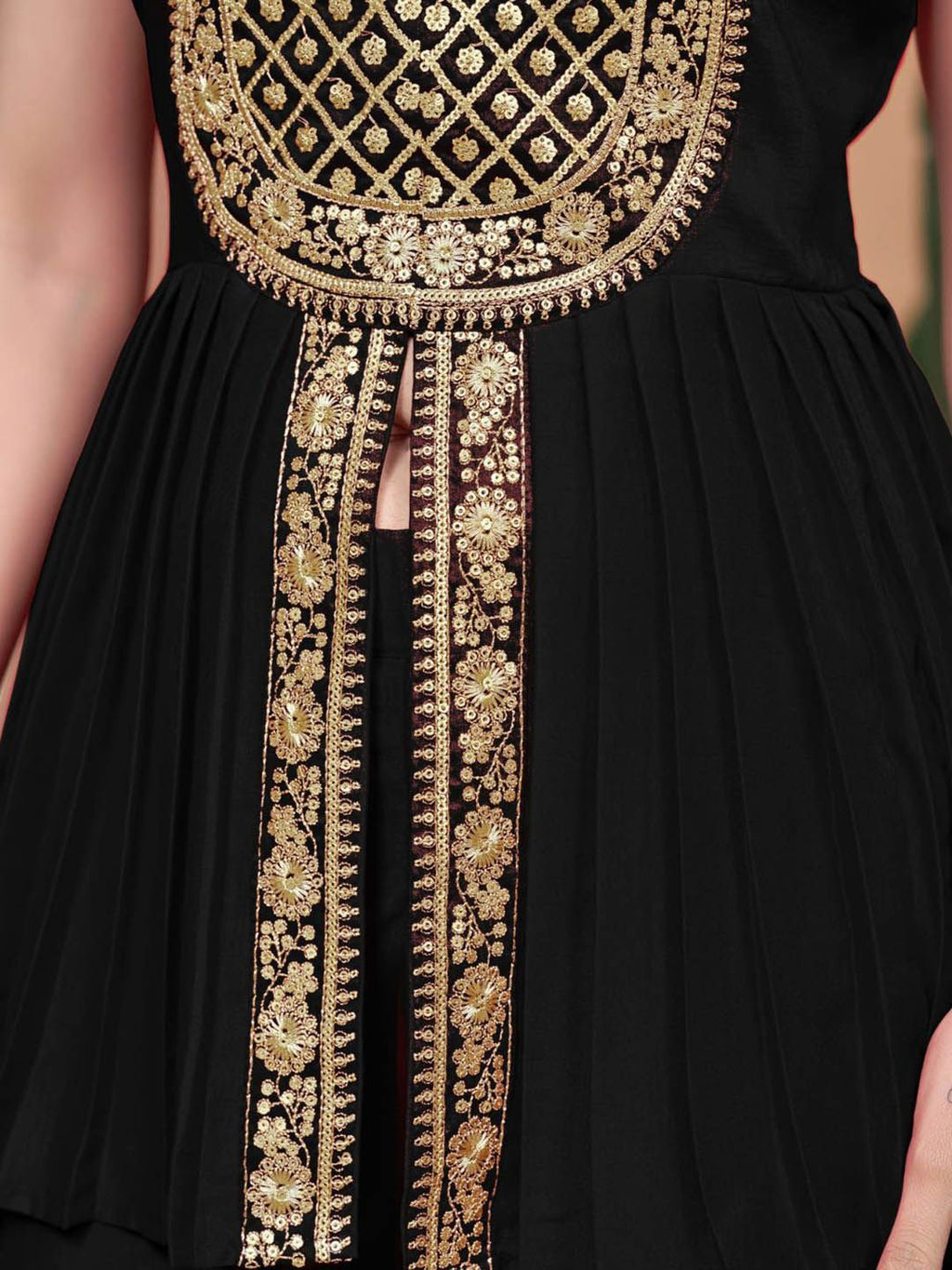 Sangria Embroidered A-line Kurta & Palazzo With Dupatta