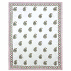 Paisley Hand Block Printed Double 90x108 Inches Bedspread with 2 Pillow Covers