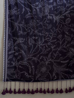 Suta Purple Floral Pure Cotton Saree - Distacart