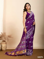 Purple Soft Silk Woven Meenakari Designer Saree - Vedanti