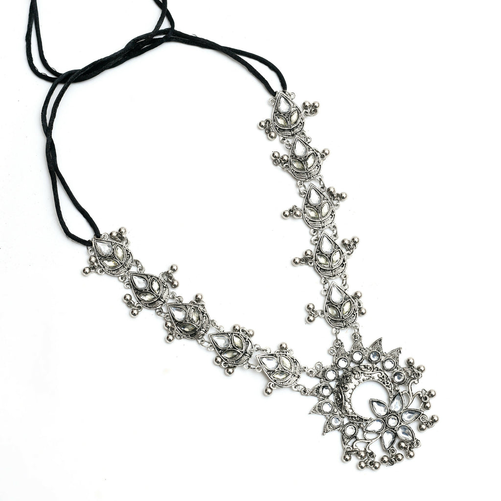 Mominos Fashion Johar Kamal Women Silver-Plated Brass Finish Rani Haar Statement Necklace - Distacart
