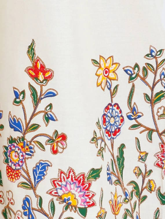 Mominos Fashion Off White Floral Design Palazzo