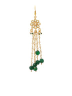 Ruby Raang Gold Flower Kundan & Green Stone Hair Jewelry