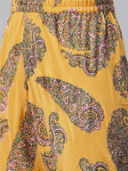 Ahalyaa Women Mustard Crepe Printed Kurta Churidar Set - Distacart