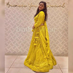 Jyoti Fashion Women's Yellow Faux Georgette 3MM Sequins Embroidered Designer Lehenga Choli Set