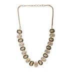 Double Mufli (peanut) Meenakari and Diamond Neckpiece (Gold) - Ruby Raang