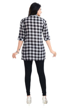 Snehal Creations Rayon Black White Checks Short All Over Print - Distacart