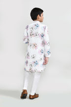 Joban Fashion Cotton White Kurta With Straight Fit Pant
