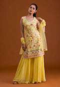 Anaita Yellow Georgette Suit with Embroidered Multi Work - Distacart
