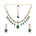 Nuyug 18K Gold Plated Emerald Blossom Necklace Set