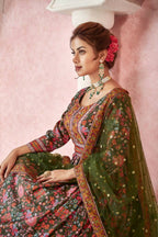 Everywhere Designer Mahendi Dola Silk Gown With Dupatta - Anbazaar - Distacart