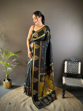Joban Fashion Black Meenakari Weaving Paithani Sarees