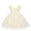Asmaani Baby Girl's Off-White Colour Satin A-Line Maxi Full Length Dress (AS-DRESS-22160)