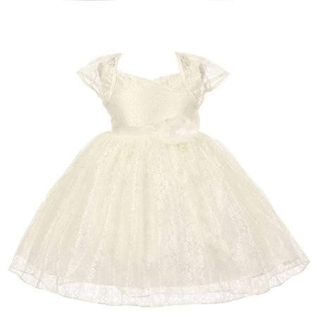 Asmaani Baby Girl's Off-White Colour Satin A-Line Maxi Full Length Dress (AS-DRESS-22160)