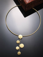 NVR Women Gold-Polished Circular Choker Necklace