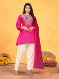 Joban Fashion Rani Cotton Premium Pure Viscose Print Dola With Handwork Kurta set