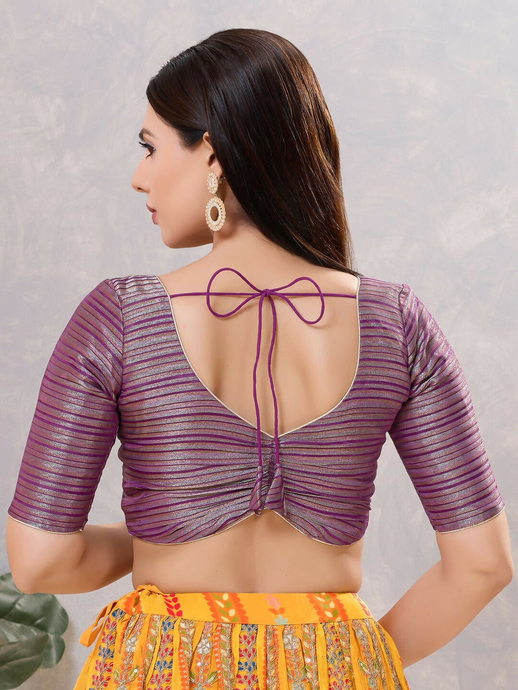 Joban Fashion Women Silk Purple Stitched Blouse